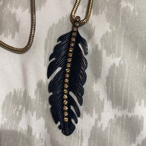 Black & Gold Leaf Necklace